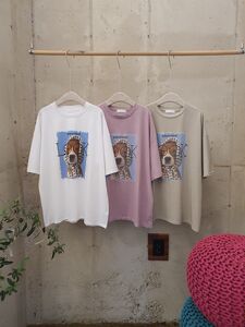 [봄신상 무배] 마릴린 퍼피 나염 오버핏 반팔 티셔츠
