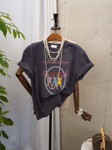 [여름신상 무배] 달리기 레터링 프린팅 라운드 반팔 티셔츠