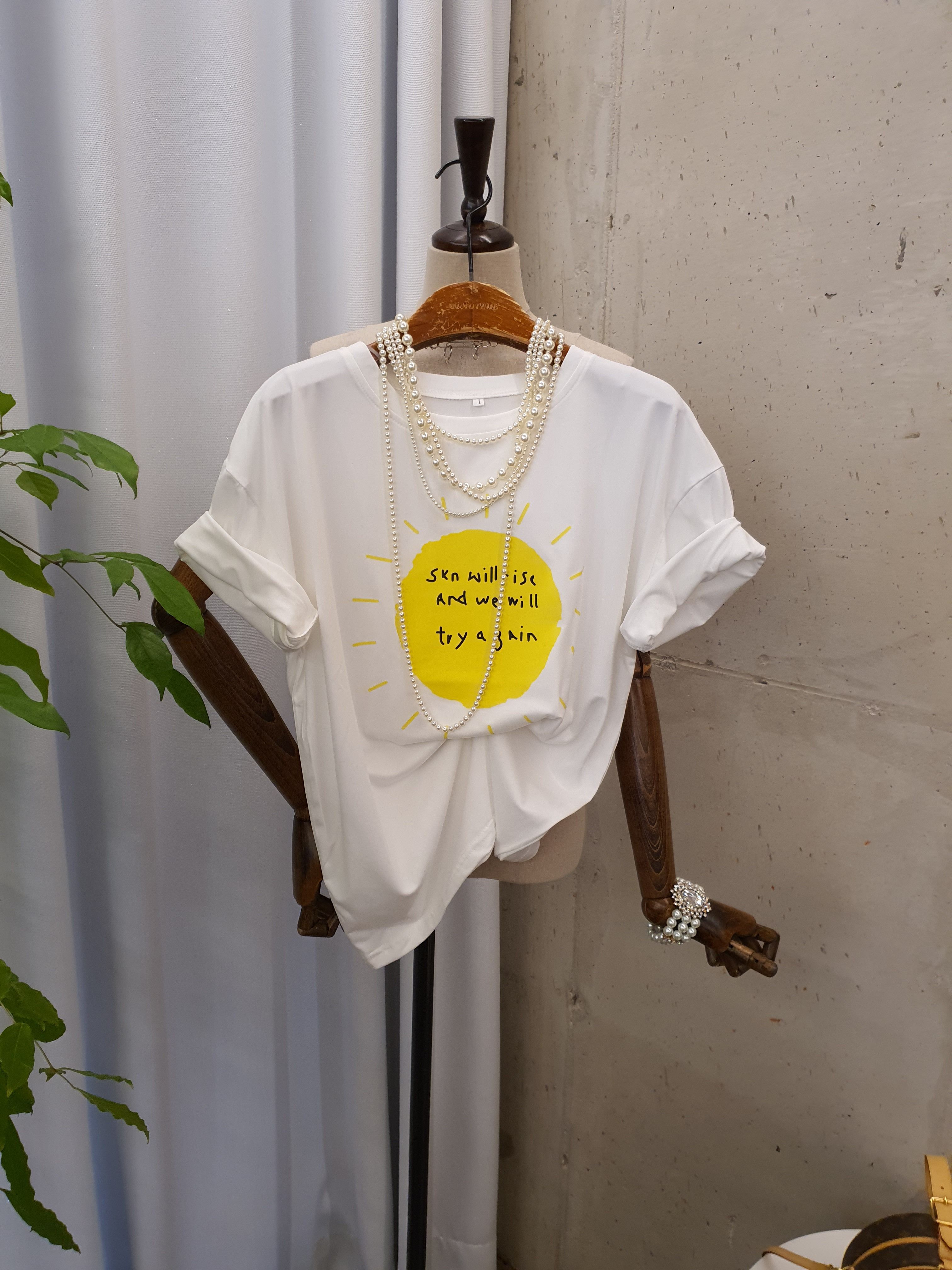 [여름신상 무배] 썬그라 라운드 프린팅 반팔 티셔츠