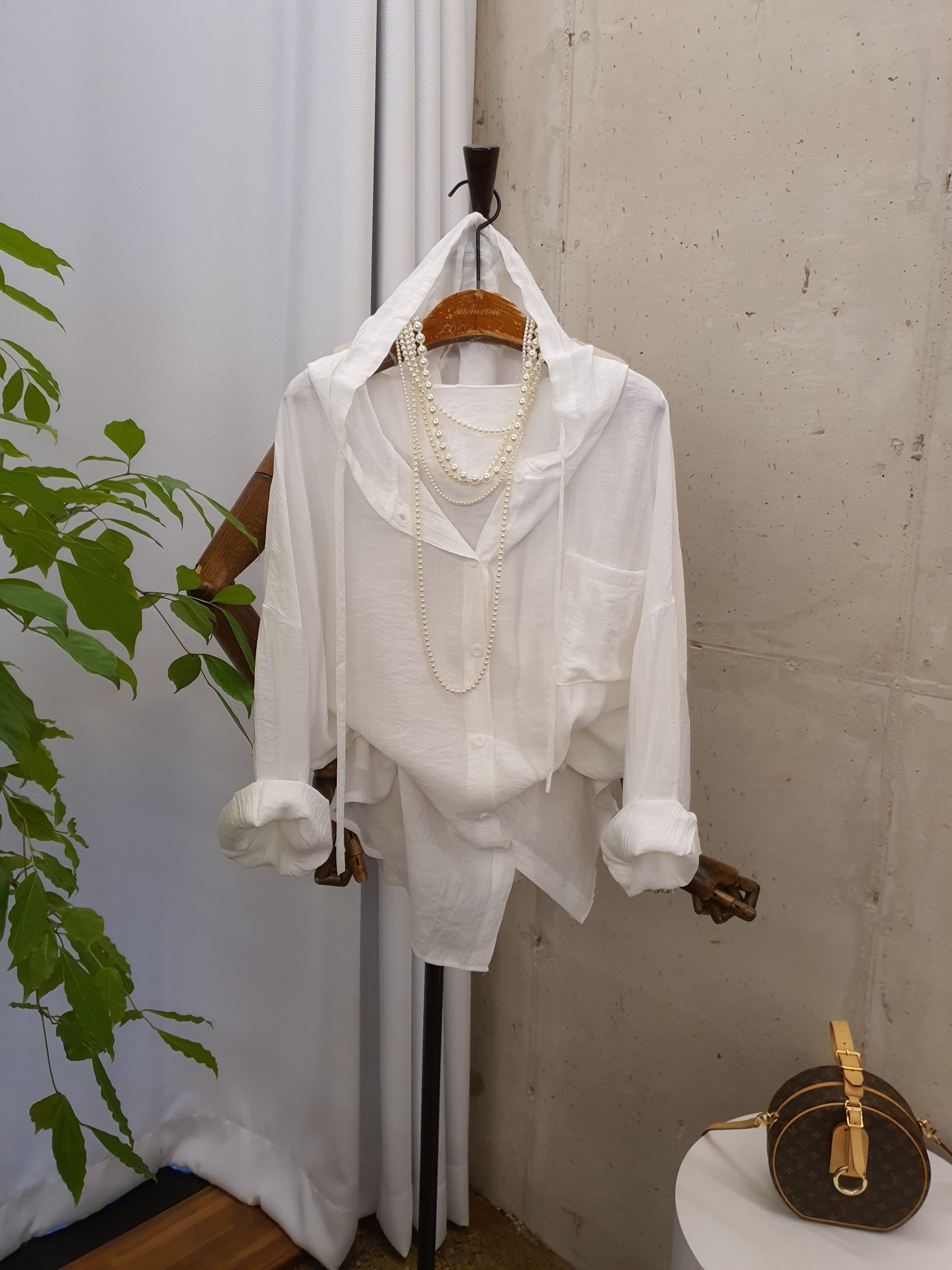 [여름신상 무배] 프로미 후드 포켓 오버핏 아우터 셔츠 남방