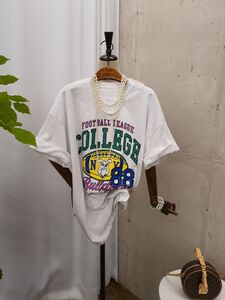 [봄신상 무배] 컬리제 빈티지 프린팅 루즈핏 라운드 반팔 티셔츠