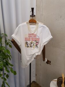 [봄신상 무배] 엔조이 레터링 프린팅 라운드 루즈핏 반팔 티셔츠