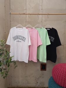 [봄신상 무배] 브루클린 자수 레터링 루즈핏 라운드 반팔 티셔츠