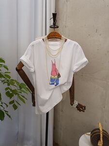 [봄신상 무배] 핑크 몬스터 프린팅 라운드 반팔 티셔츠