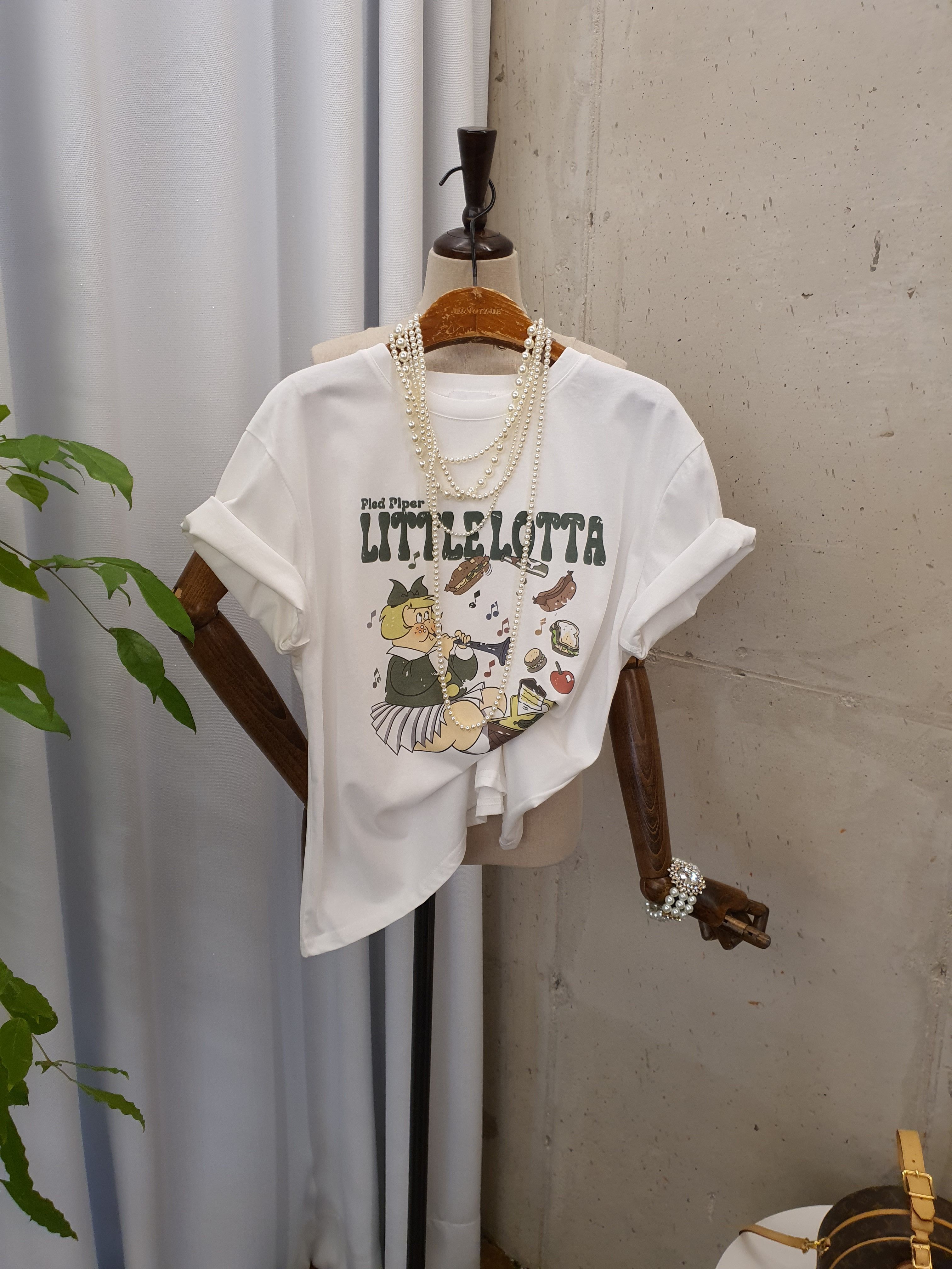 [여름신상 무배] 하모니 프린팅 라운드 반팔 티셔츠